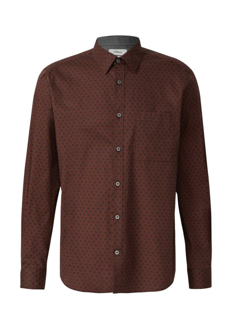 s.Oliver Red Label - Regular Fit: Hemd mit Allover-Print und Brusttasche rot - Gr. - XL von s.Oliver Red Label