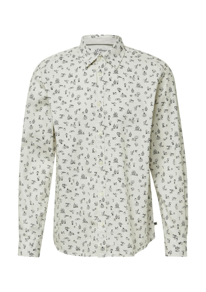 s.Oliver Red Label - Regular Fit: Hemd mit Peanuts-Motiv weiß - Gr. - XXL von s.Oliver Red Label
