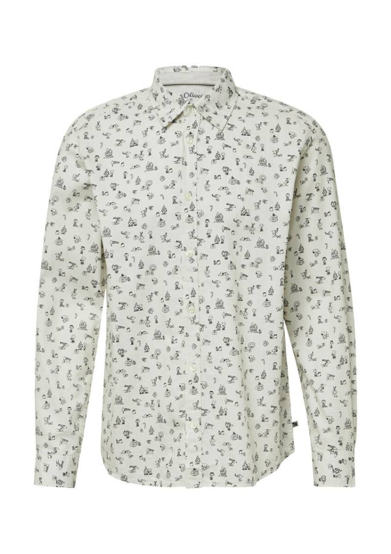s.Oliver Red Label - Regular Fit: Hemd mit Peanuts-Motiv weiß - Gr. - XXL von s.Oliver Red Label