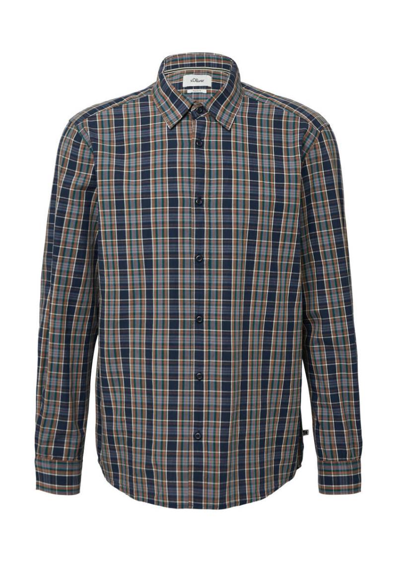 s.Oliver Red Label - Regular Fit: Kariertes Hemd mit Kentkragen blau - Gr. - S von s.Oliver Red Label