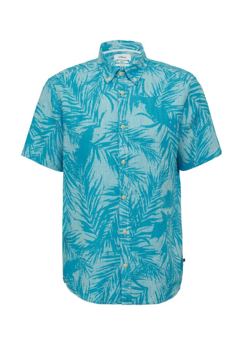 s.Oliver Red Label - Regular Fit: Kurzarmhemd aus Leinen blau - Gr. - XL von s.Oliver Red Label