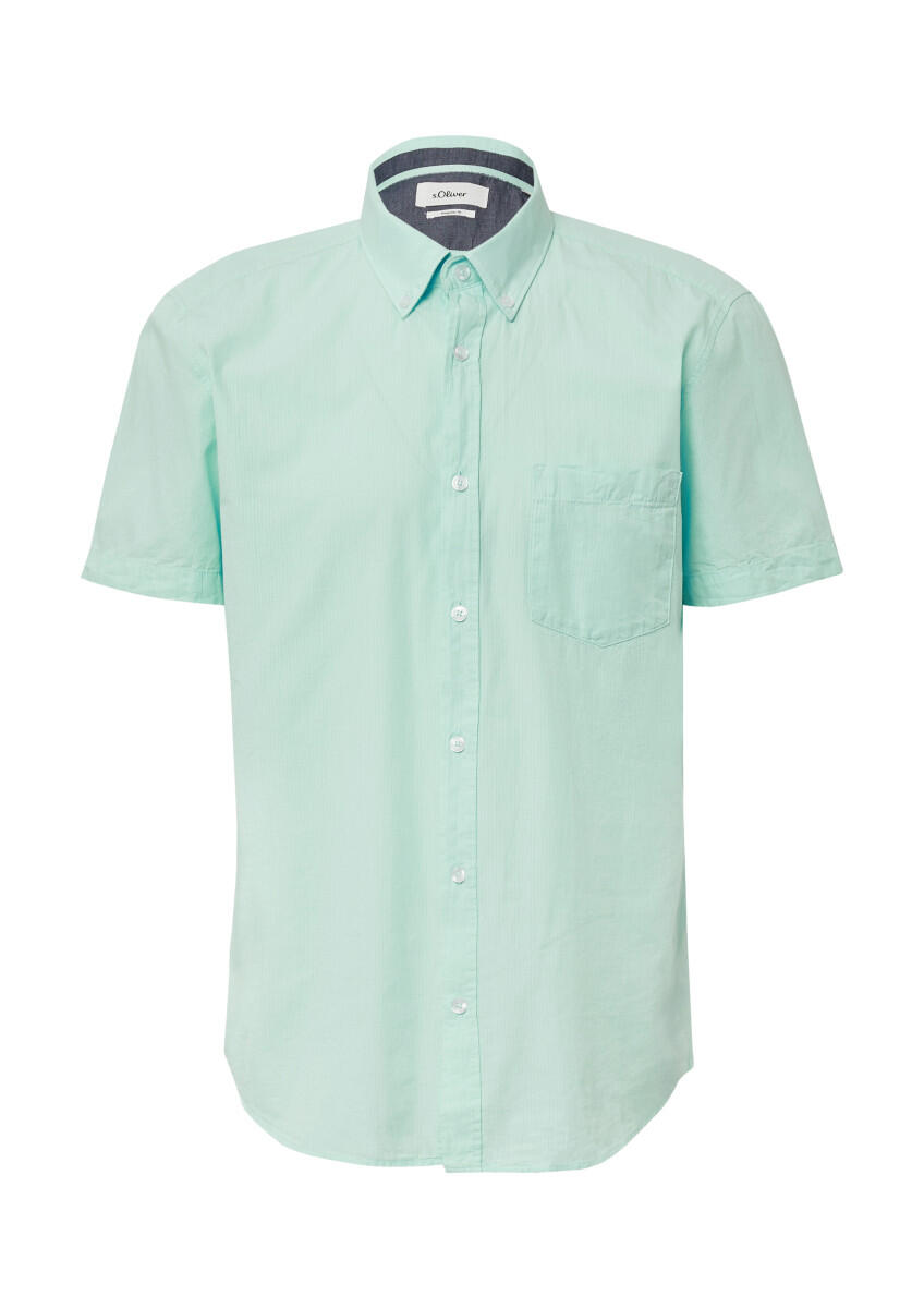 s.Oliver Red Label - Regular Fit: Kurzarmhemd mit Struktur-Streifen blau - Gr. - XXL von s.Oliver Red Label