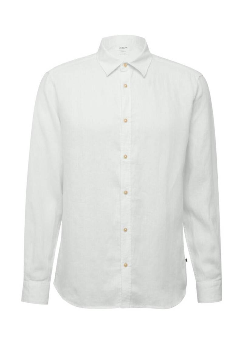 s.Oliver Red Label - Regular Fit: Langarmhemd aus Leinen weiß - Gr. - M von s.Oliver Red Label