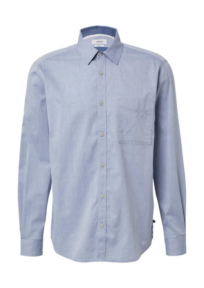 s.Oliver Red Label - Regular Fit: Langarmhemd aus Webware blau - Gr. - XXL von s.Oliver Red Label