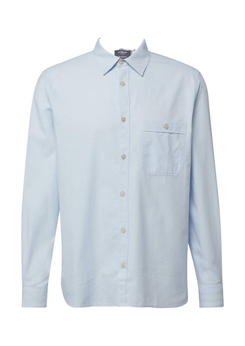 s.Oliver Red Label - Regular Fit: Langarmhemd mit Kentkragen blau - Gr. - 3XL von s.Oliver Red Label