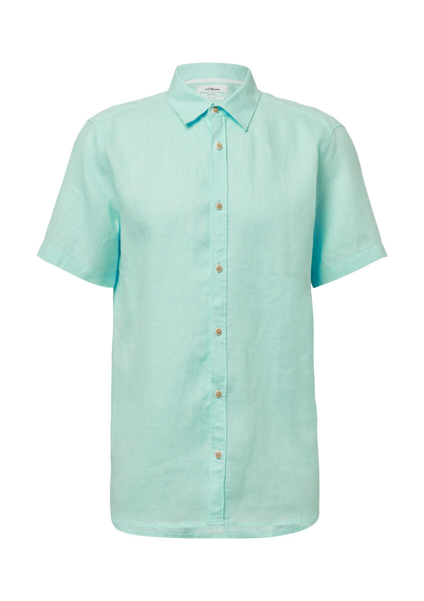 s.Oliver Red Label - Regular Fit: Leichtes Kurzarmhemd aus 100% Leinen blau - Gr. - XXL von s.Oliver Red Label