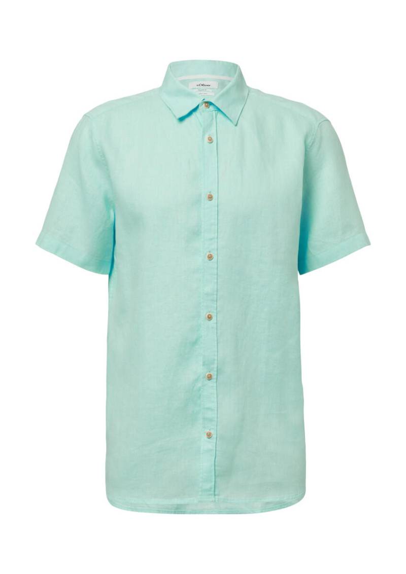 s.Oliver Red Label - Regular Fit: Leichtes Kurzarmhemd aus 100% Leinen blau - Gr. - XXL von s.Oliver Red Label