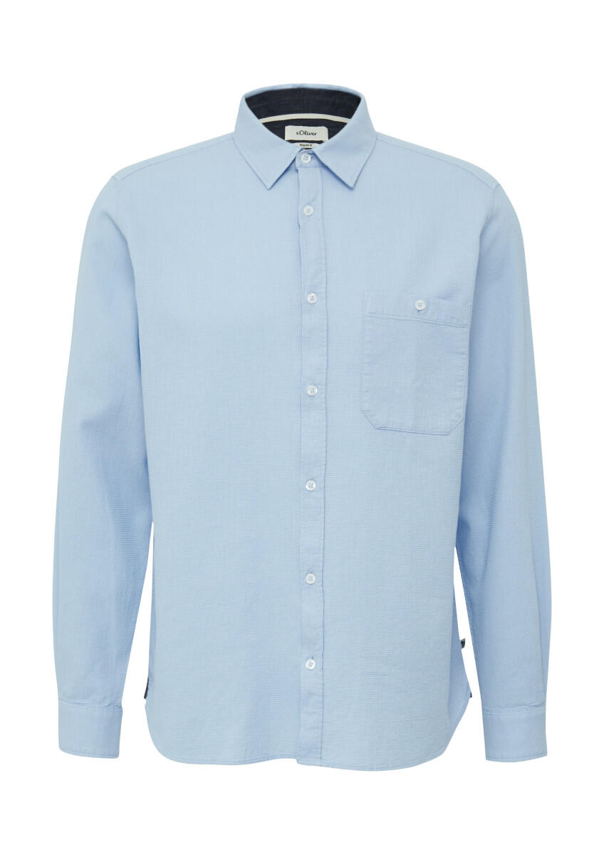 s.Oliver Red Label - Regular Fit: Strukturiertes Baumwollhemd mit Kentkragen blau - Gr. - XXL von s.Oliver Red Label