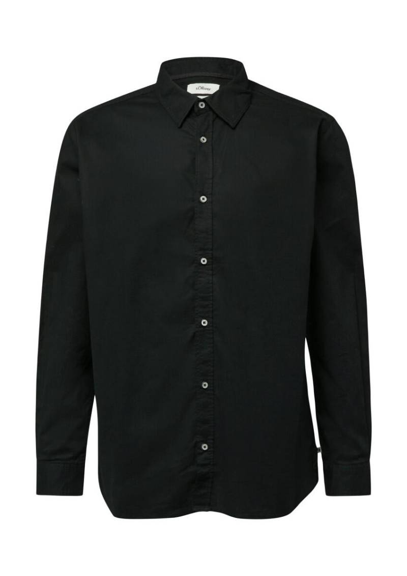 s.Oliver Red Label - Regular Fit: Strukturiertes Hemd mit Kentkragen schwarz - Gr. - XL von s.Oliver Red Label