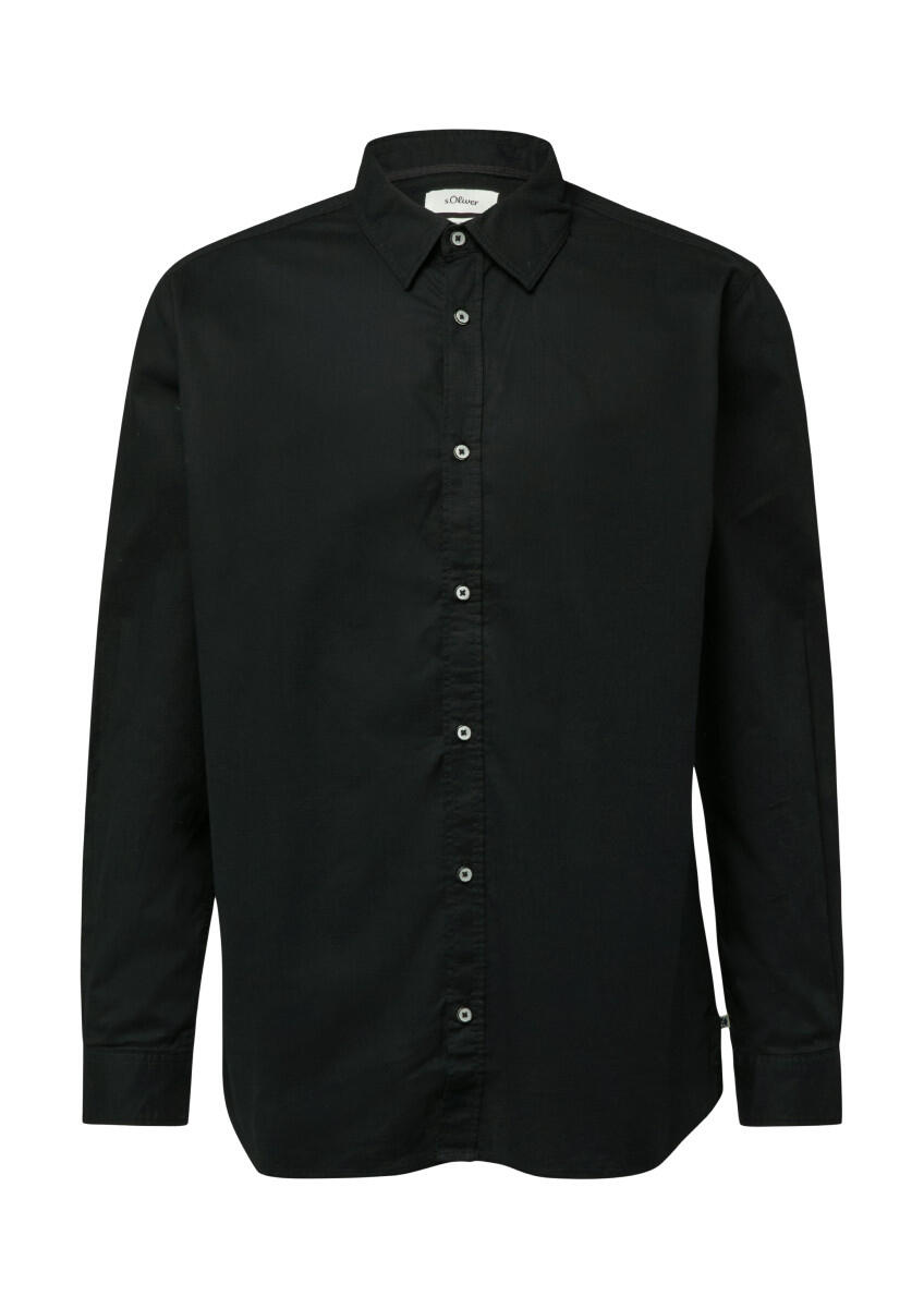 s.Oliver Red Label - Regular Fit: Strukturiertes Hemd mit Kentkragen schwarz - Gr. - XXL von s.Oliver Red Label
