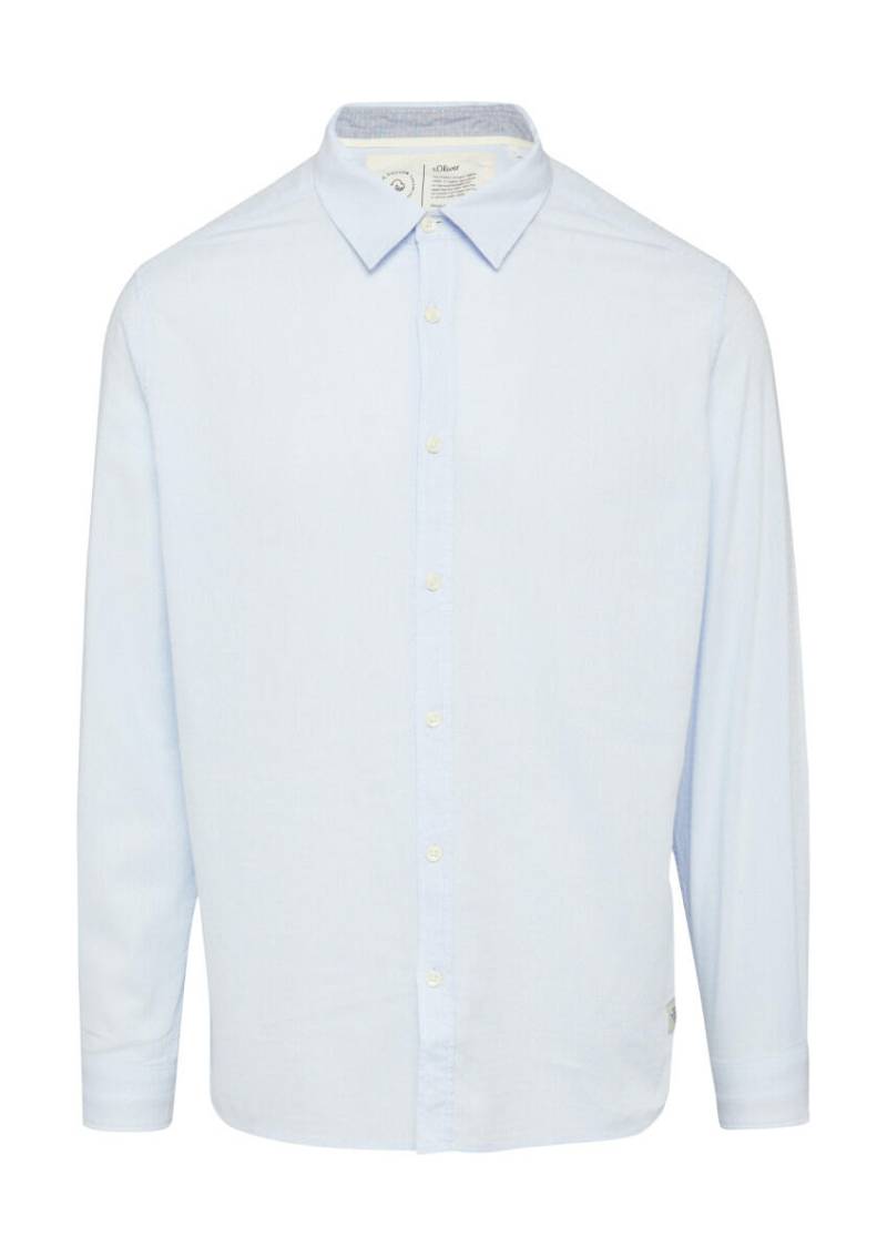 s.Oliver Red Label - Regular: Baumwollhemd mit Strukturmuster blau - Gr. - M von s.Oliver Red Label