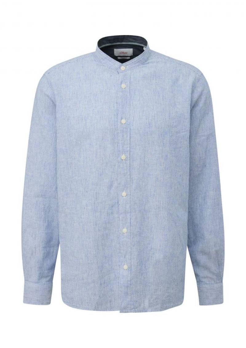 s.Oliver Red Label - Regular: Hemd aus Baumwoll-Leinen-Mix blau - Gr. - M von s.Oliver Red Label