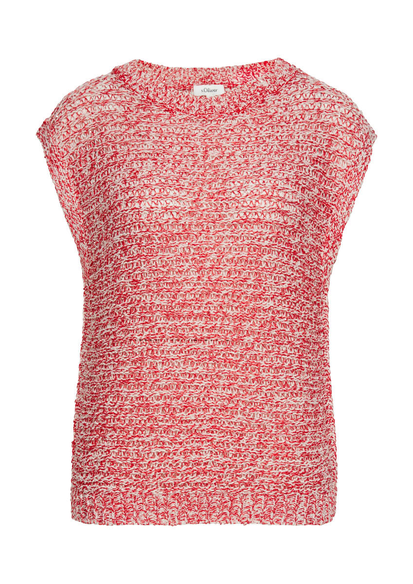 s.Oliver Red Label - Relaxed-Fit-Pullunder aus Ajourstrick rot - Gr. - 34 von s.Oliver Red Label