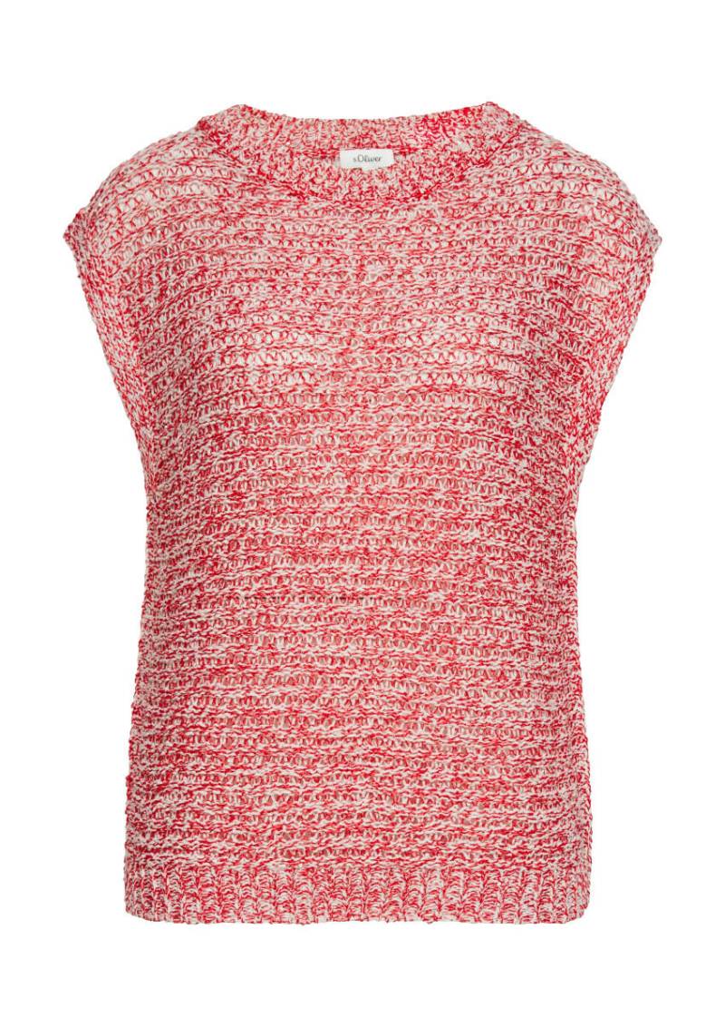s.Oliver Red Label - Relaxed-Fit-Pullunder aus Ajourstrick rot - Gr. - 34 von s.Oliver Red Label