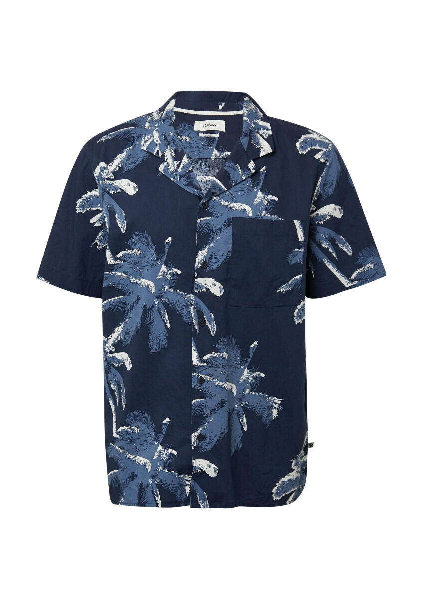 s.Oliver Red Label - Resort Fit: Kurzarmhemd aus Viskosemix blau - Gr. - M von s.Oliver Red Label