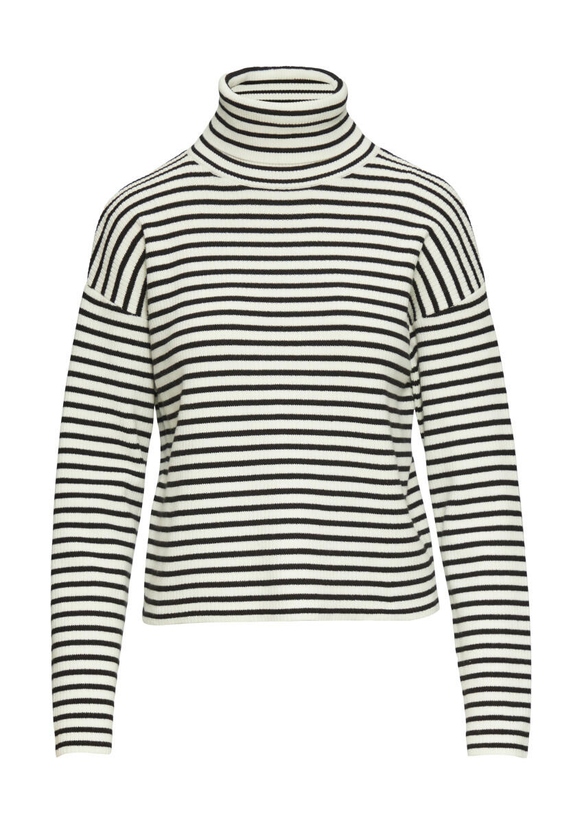 s.Oliver Red Label - Rollkragenpullover mit Rippstruktur beige/schwarz - Gr. - 38 von s.Oliver Red Label