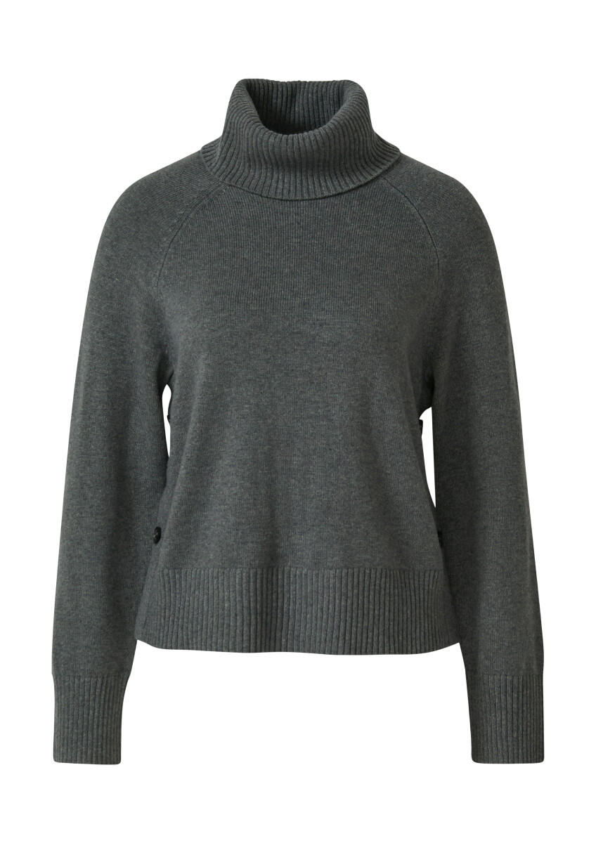 s.Oliver Red Label - Rollkragenpullover mit seitlichem Knopf-Detail grau - Gr. - 36 von s.Oliver Red Label