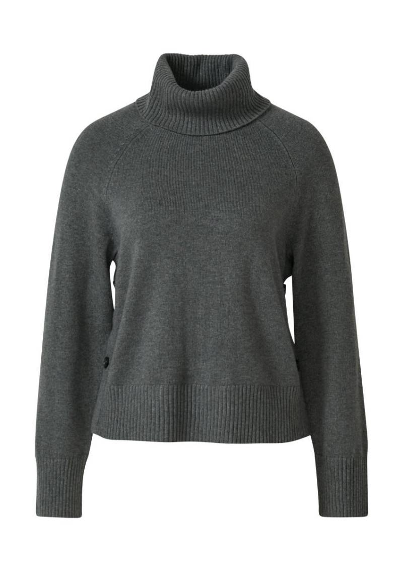 s.Oliver Red Label - Rollkragenpullover mit seitlichem Knopf-Detail grau - Gr. - 46 von s.Oliver Red Label