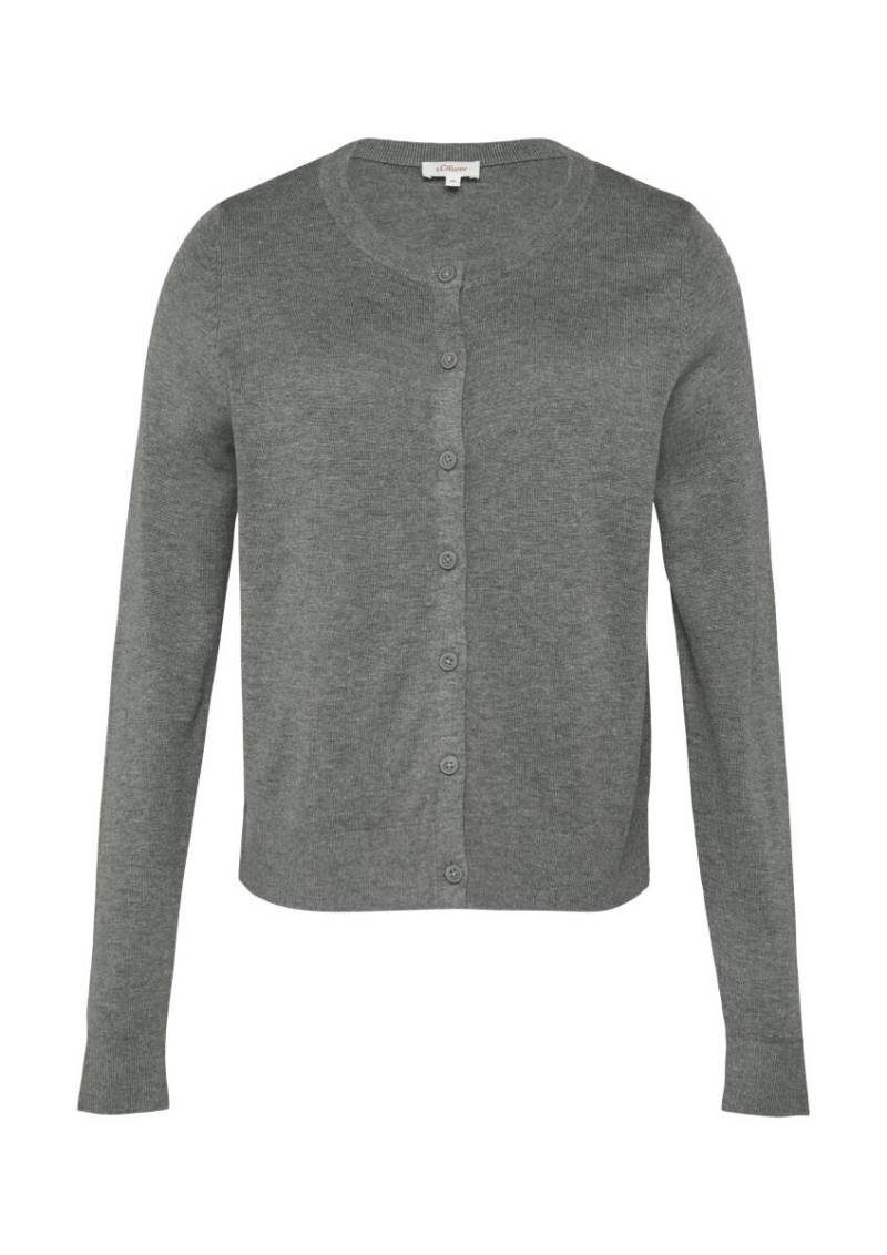 s.Oliver Red Label - Rundhals-Strickjacke mit Knopfleiste grau - Gr. - 40 von s.Oliver Red Label