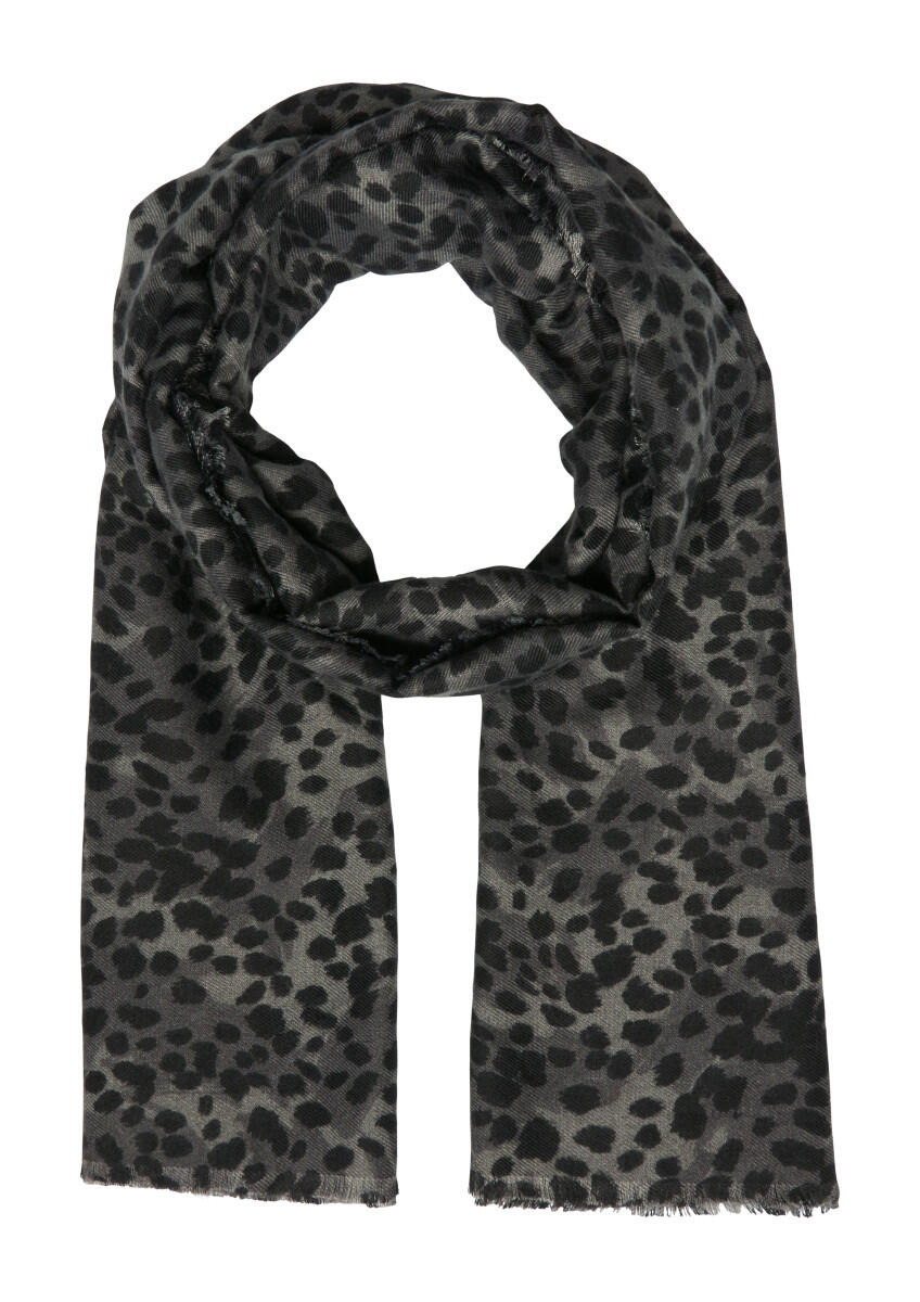 s.Oliver Red Label - Schal mit Allover-Animal Print grau/schwarz - Gr. - ONE SIZE von s.Oliver Red Label