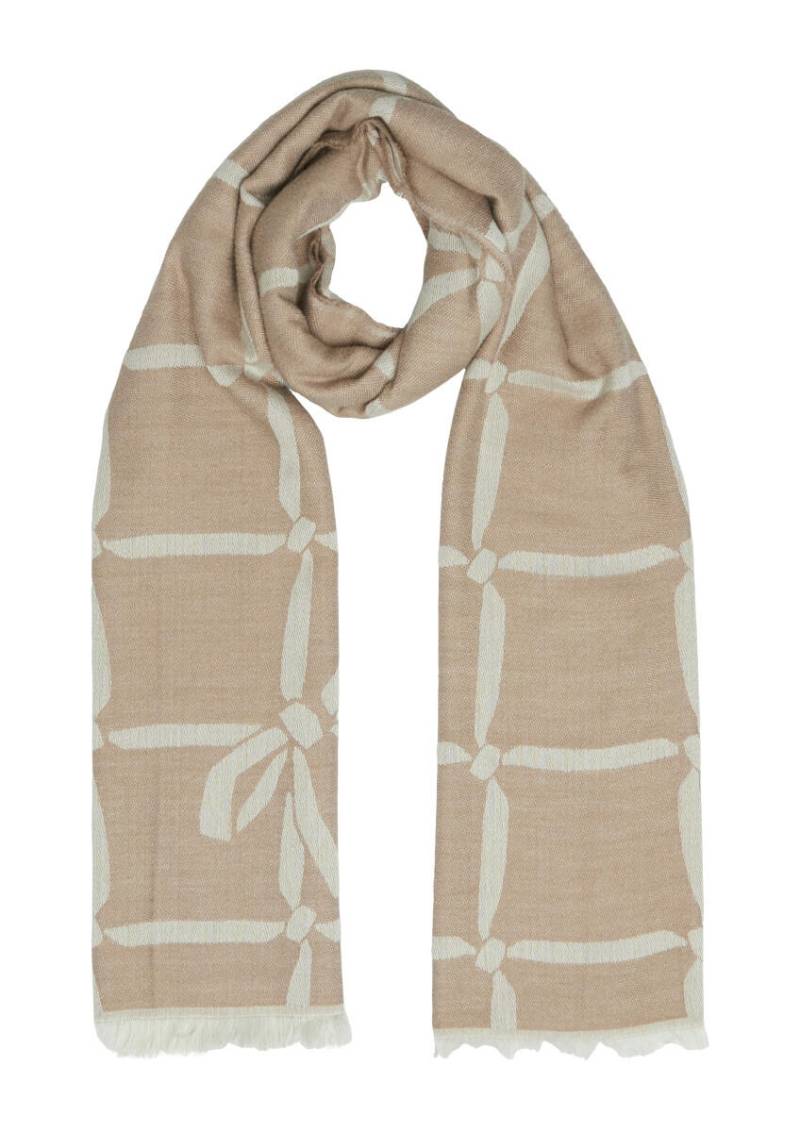 s.Oliver Red Label - Schal mit Fransen und Artwork braun - Gr. - ONE SIZE von s.Oliver Red Label