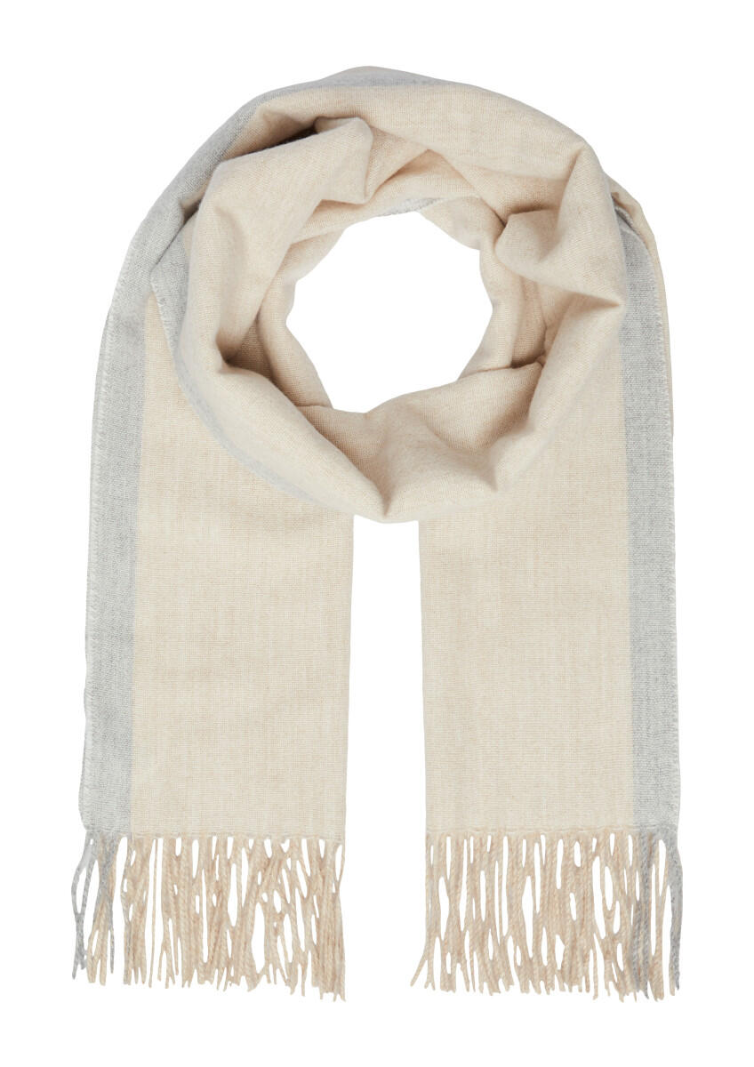 s.Oliver Red Label - Schal mit Fransen und Colour-Blocking beige - Gr. - ONE SIZE von s.Oliver Red Label