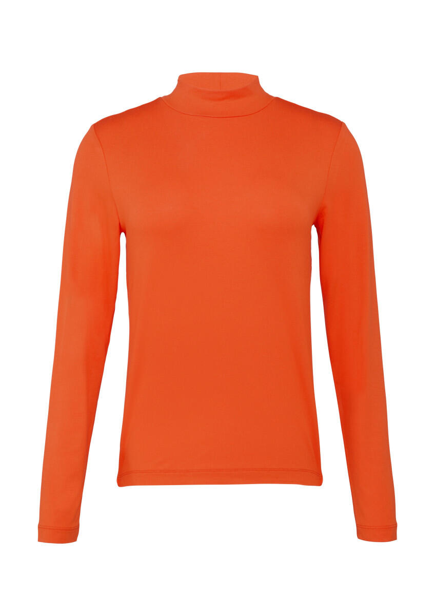 s.Oliver Red Label - Schmal geschnittenes Langarmshirt aus Viskosemix orange - Gr. - 42 von s.Oliver Red Label