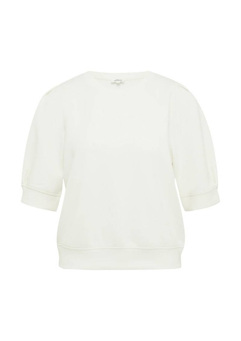 s.Oliver Red Label - Scuba-Sweatshirt mit kurzen Ärmeln weiß - Gr. - 34 von s.Oliver Red Label