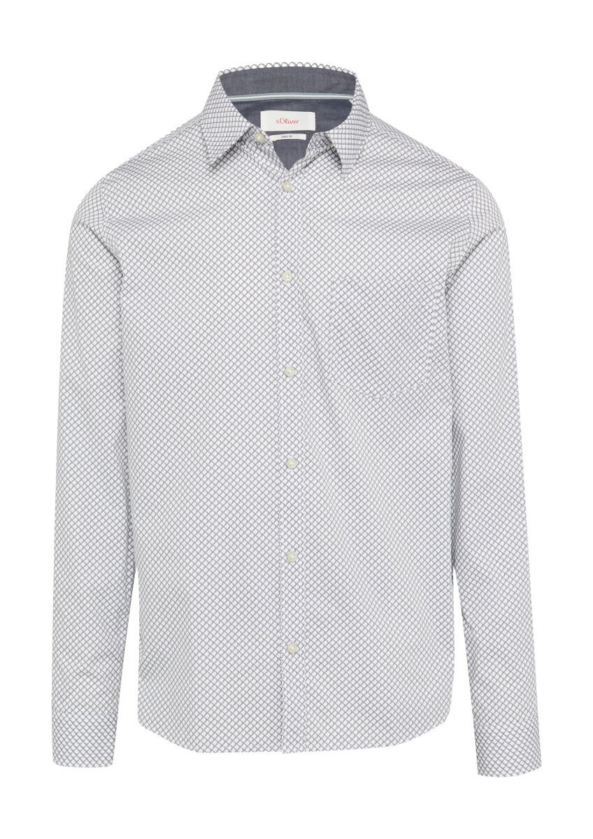 s.Oliver Red Label - Slim-Fit-Hemd aus Baumwollstretch grau - Gr. - 3XL von s.Oliver Red Label