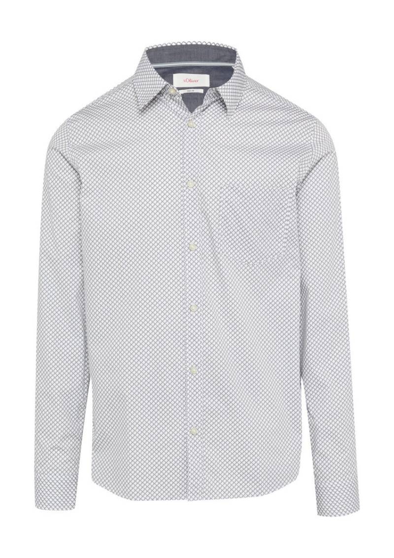 s.Oliver Red Label - Slim-Fit-Hemd aus Baumwollstretch grau - Gr. - M von s.Oliver Red Label