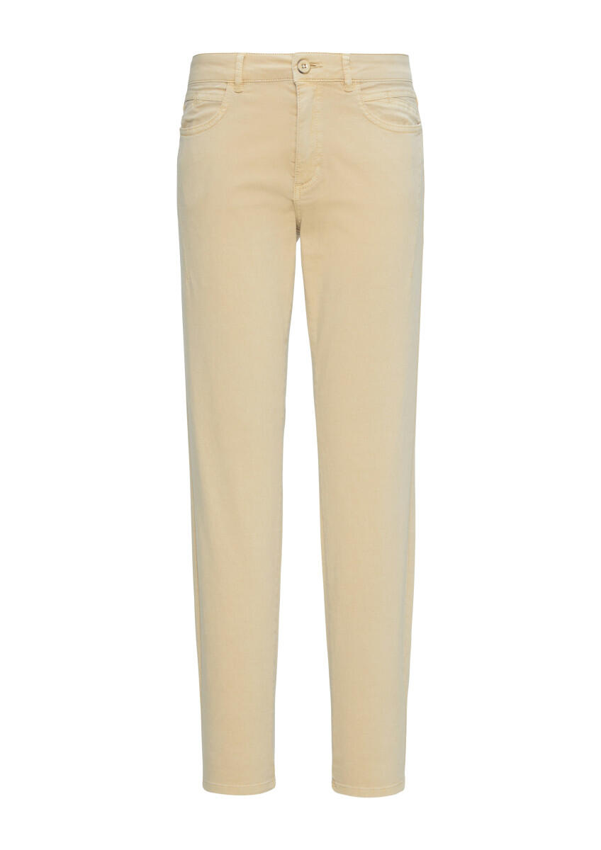 s.Oliver Red Label - Slim-Fit-Hose aus Baumwollsatin mit leichten Wascheffekten beige - Gr. - 42 von s.Oliver Red Label