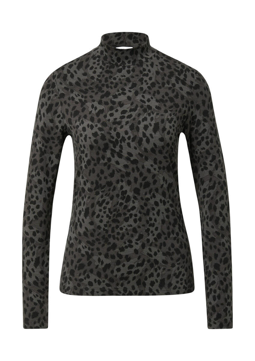 s.Oliver Red Label - Slim Fit Jerseyshirt mit Stehkragen grau - Gr. - 44 von s.Oliver Red Label