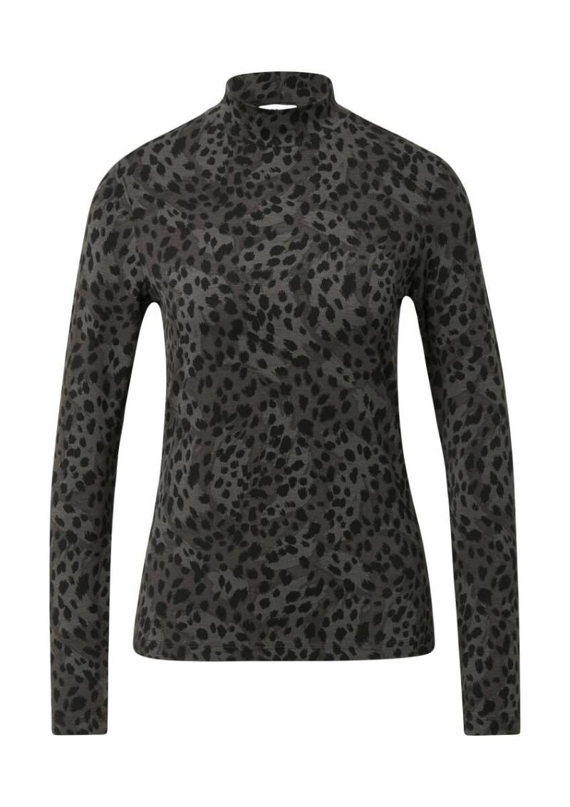 s.Oliver Red Label - Slim Fit Jerseyshirt mit Stehkragen grau - Gr. - 44 von s.Oliver Red Label