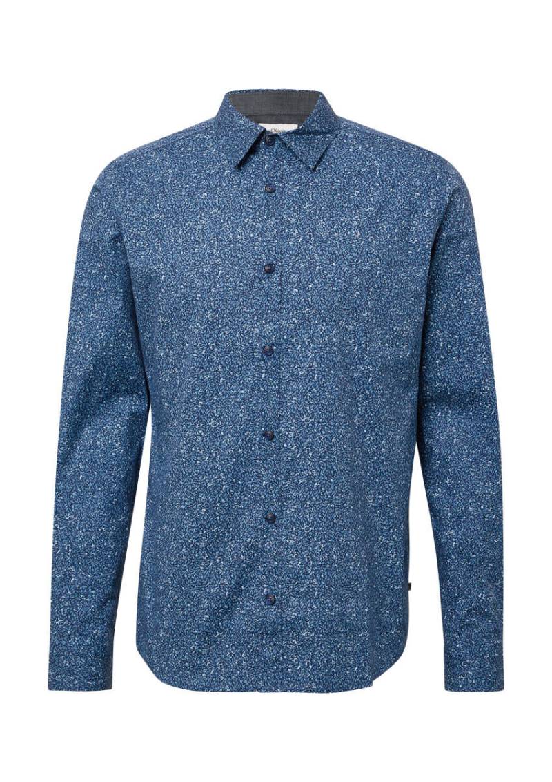 s.Oliver Red Label - Slim Fit: Hemd aus Baumwollstretch mit All-over-Print blau - Gr. - XXL von s.Oliver Red Label