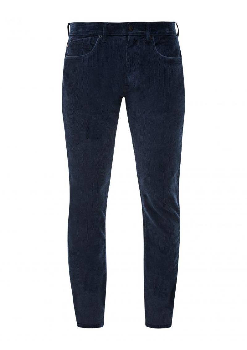 s.Oliver Red Label - Slim Fit: Hose in Kordsamt blau - Gr. - 31/32 von s.Oliver Red Label