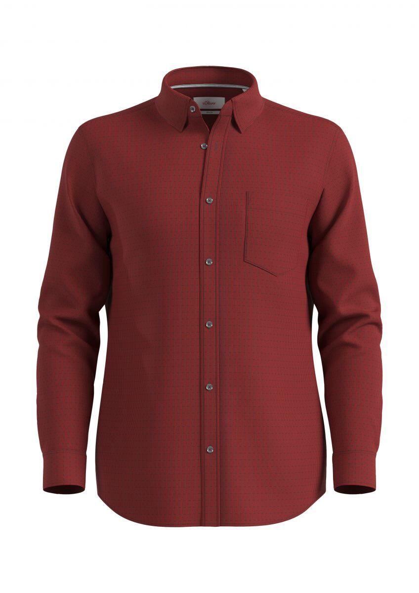 s.Oliver Red Label - Slim: Hemd aus Baumwollstretch rot - Gr. - XL von s.Oliver Red Label