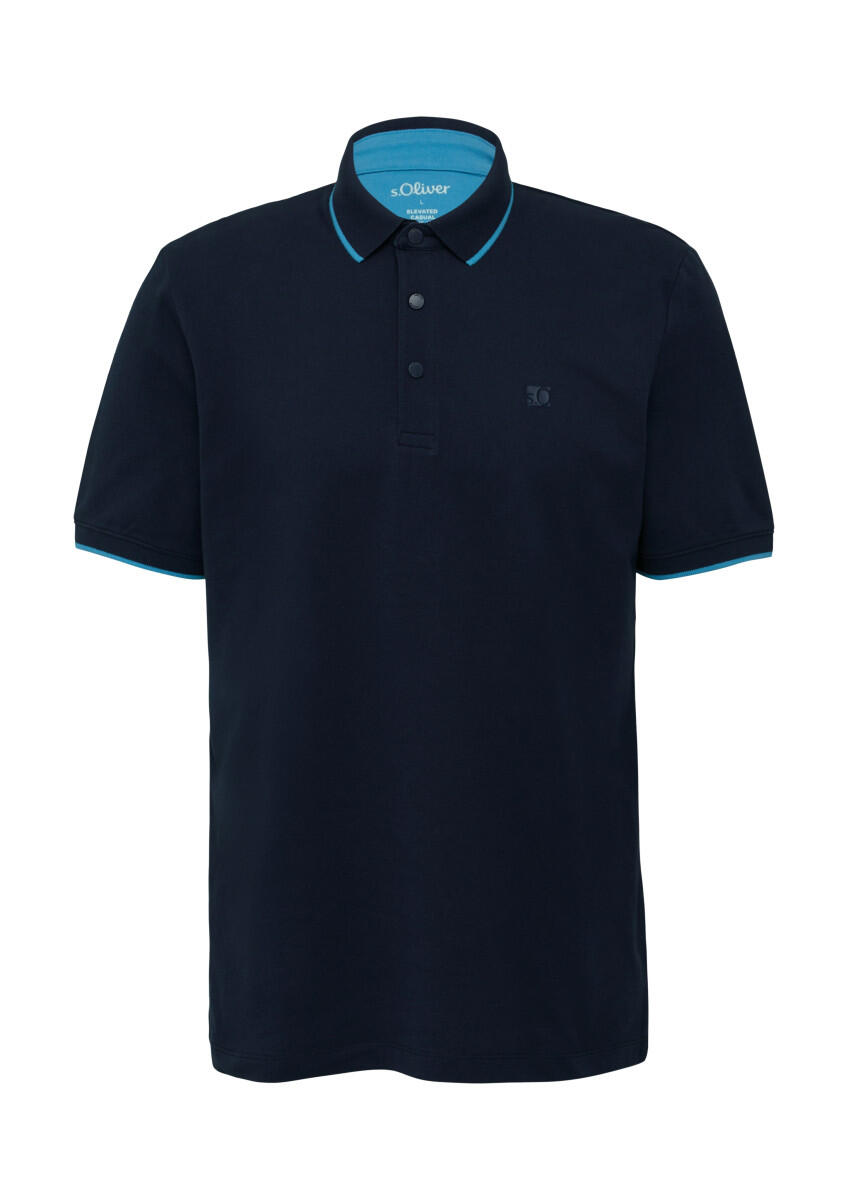 s.Oliver Red Label - Sportives Piqué-Poloshirt mit Kontrast-Details blau - Gr. - 3XL von s.Oliver Red Label