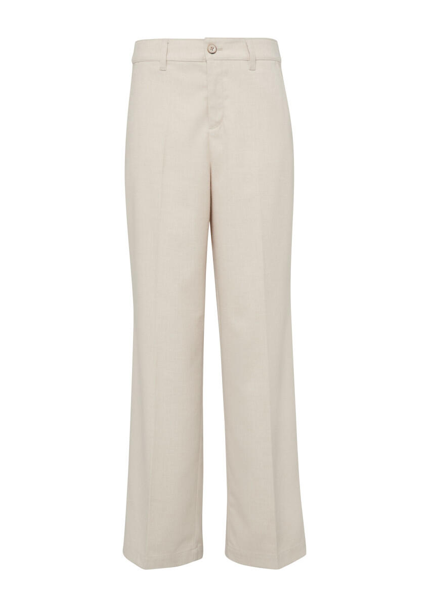 s.Oliver Red Label - Stoffhose mit Wide Leg und Bügelfalten beige - Gr. - 34 von s.Oliver Red Label