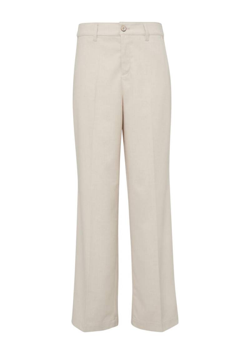 s.Oliver Red Label - Stoffhose mit Wide Leg und Bügelfalten beige - Gr. - 34 von s.Oliver Red Label