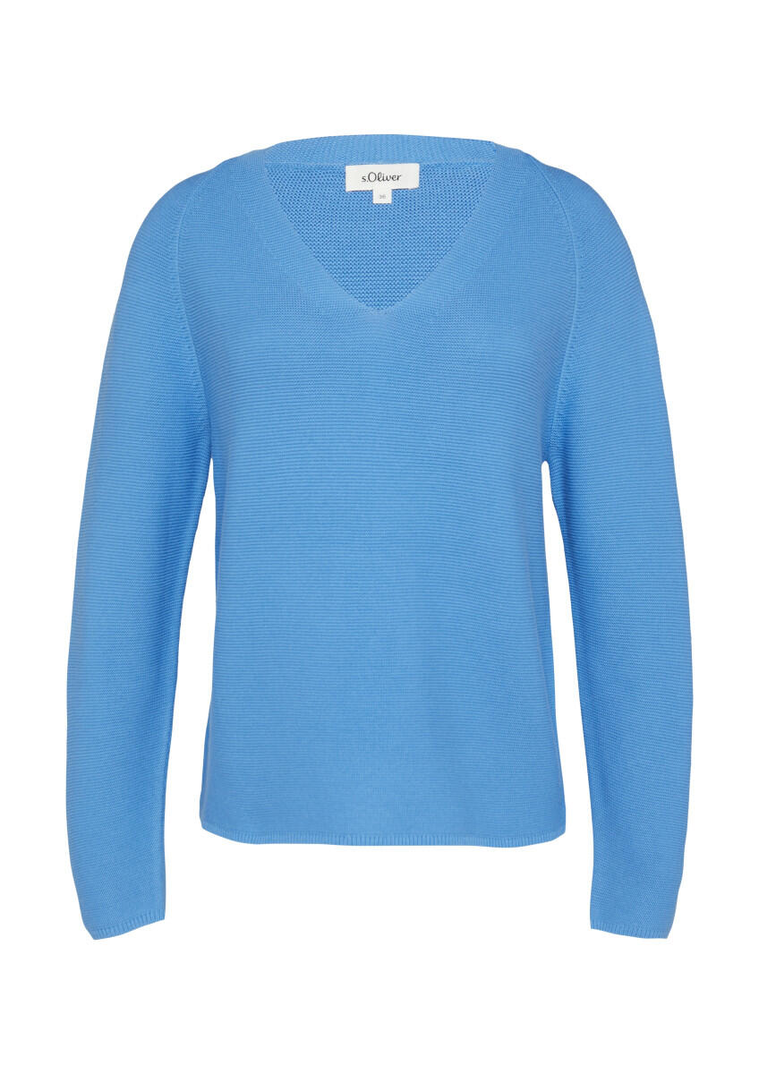 s.Oliver Red Label - Strickpullover aus Baumwollmix blau - Gr. - 44 von s.Oliver Red Label