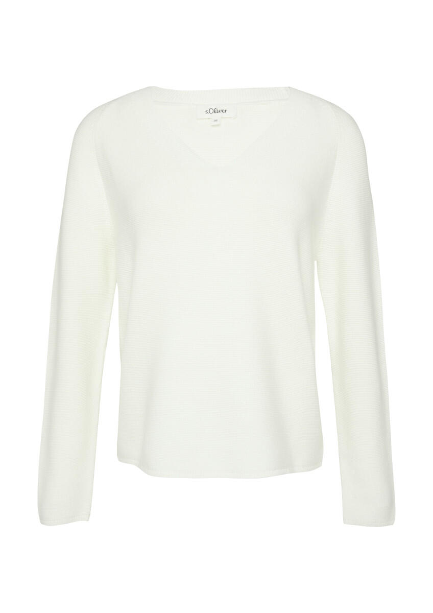 s.Oliver Red Label - Strickpullover aus Baumwollmix weiß - Gr. - 34 von s.Oliver Red Label