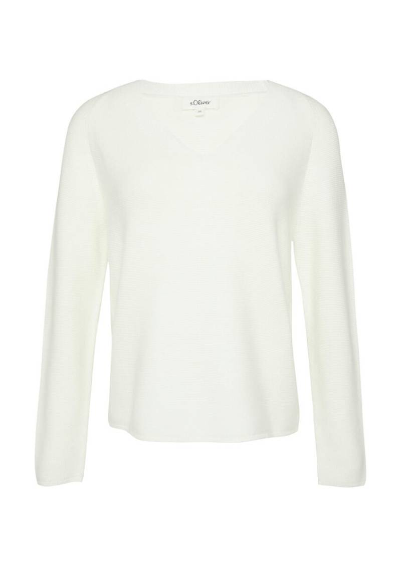 s.Oliver Red Label - Strickpullover aus Baumwollmix weiß - Gr. - 34 von s.Oliver Red Label