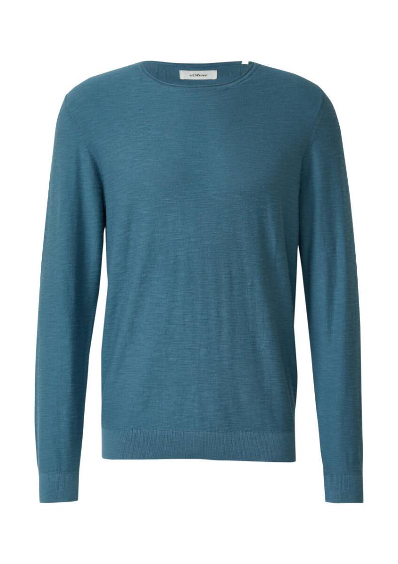 s.Oliver Red Label - Strickpullover mit Flammgarnstruktur blau - Gr. - S von s.Oliver Red Label