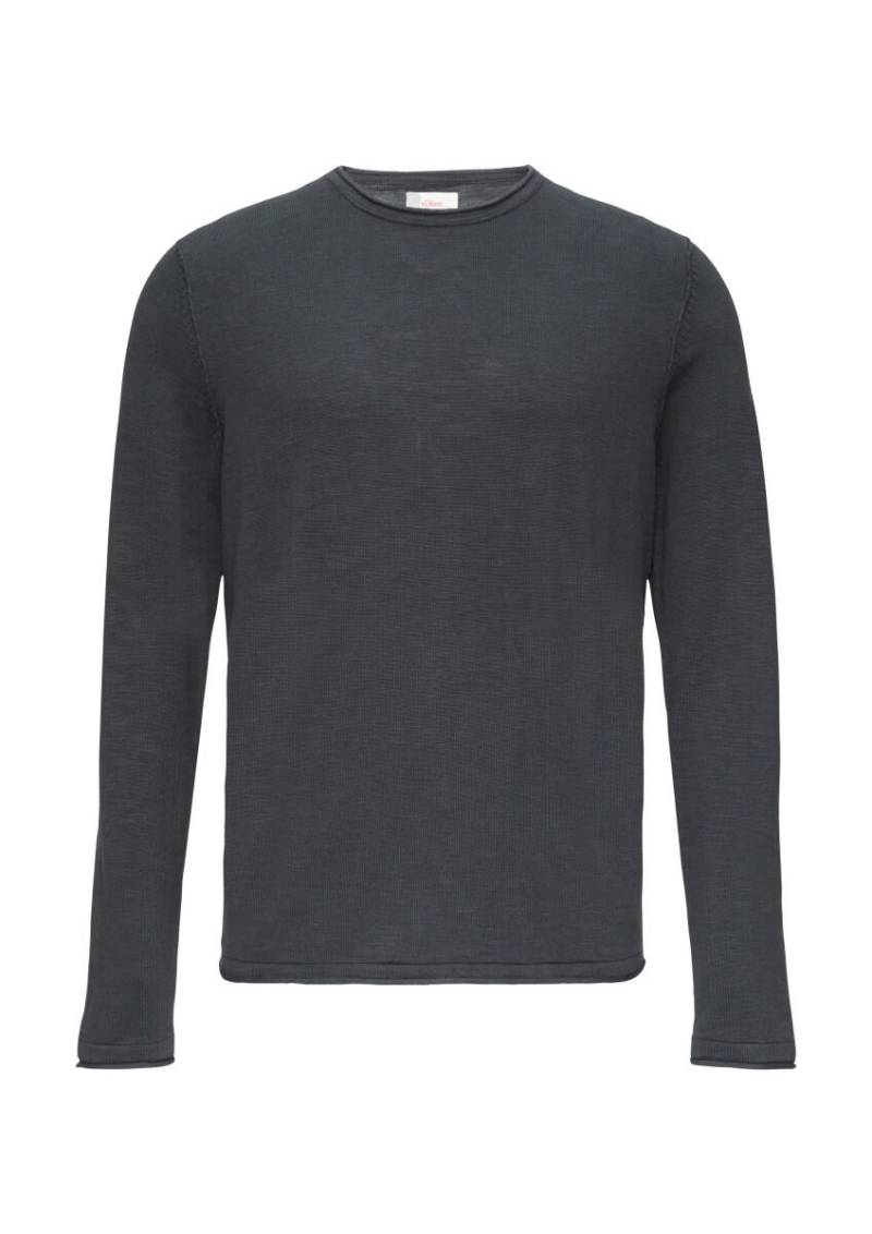s.Oliver Red Label - Strickpullover mit Flammgarnstruktur grau - Gr. - L von s.Oliver Red Label