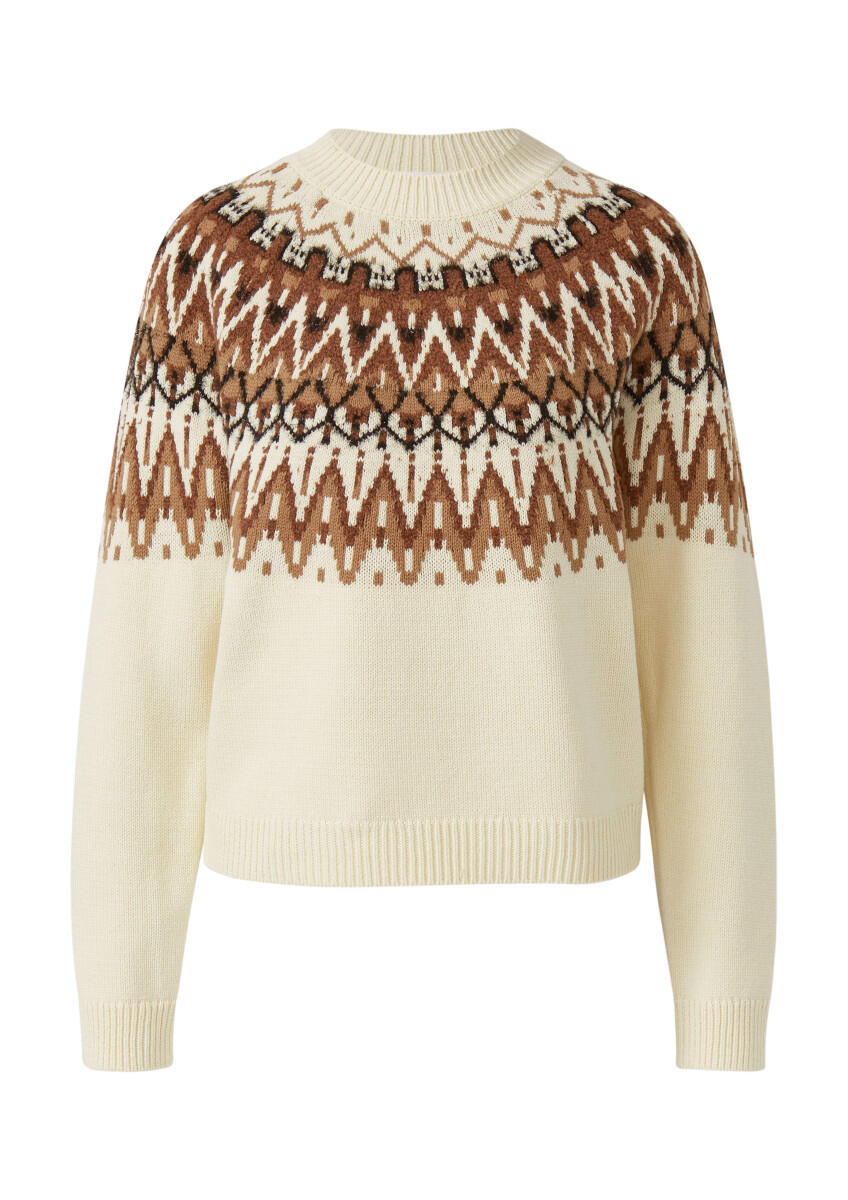 s.Oliver Red Label - Strickpullover mit Jacquard-Muster weiß - Gr. - 34 von s.Oliver Red Label