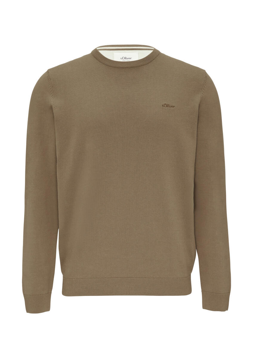s.Oliver Red Label - Strickpullover mit Logo-Stickerei braun - Gr. - M von s.Oliver Red Label
