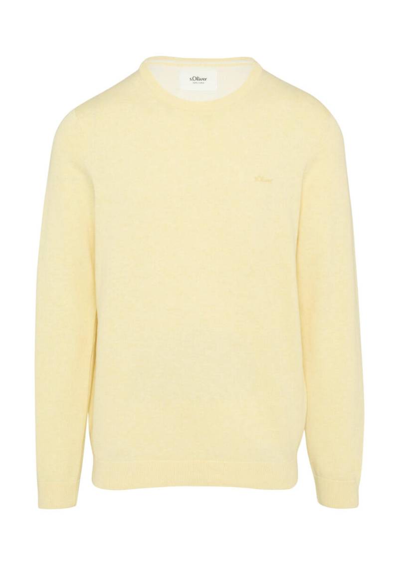 s.Oliver Red Label - Strickpullover mit Logo-Stickerei gelb - Gr. - XXL von s.Oliver Red Label