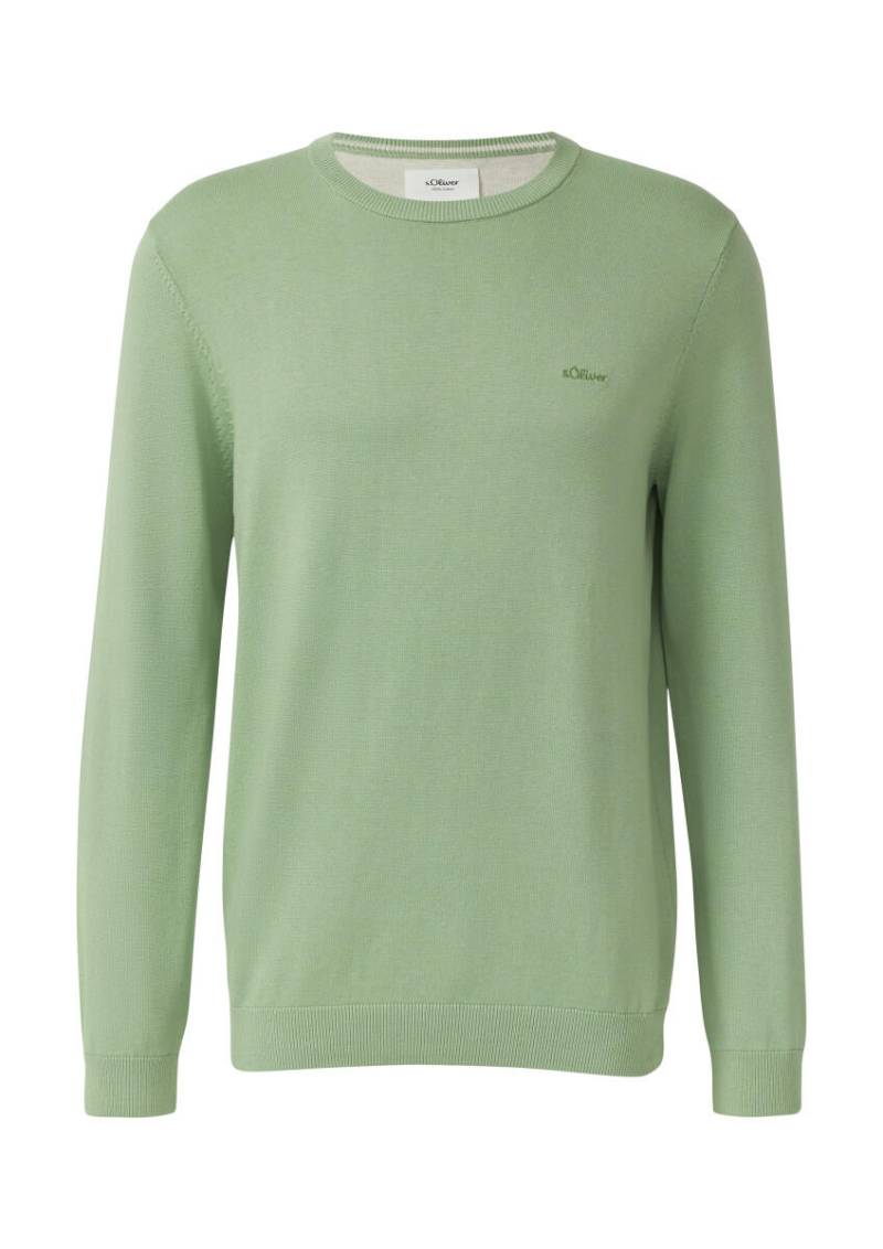 s.Oliver Red Label - Strickpullover mit Logo-Stickerei grün - Gr. - 3XL von s.Oliver Red Label