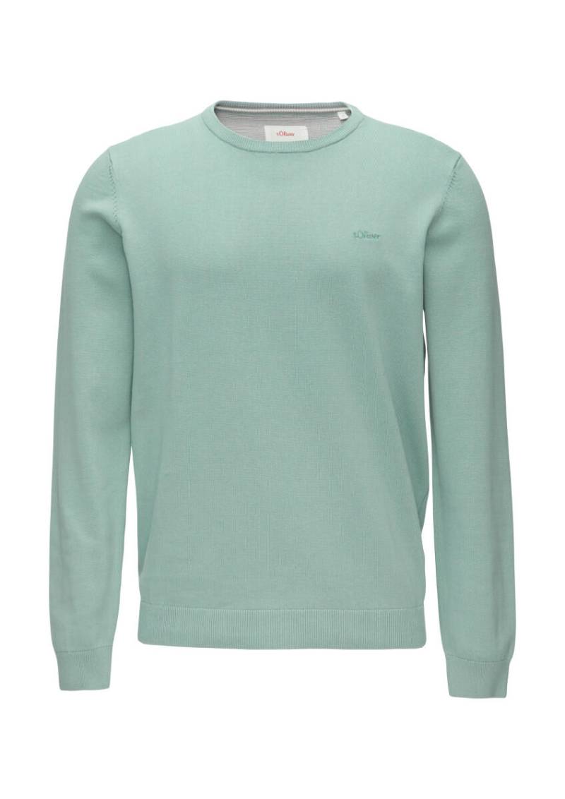 s.Oliver Red Label - Strickpullover mit Logo-Stickerei grün - Gr. - XL von s.Oliver Red Label