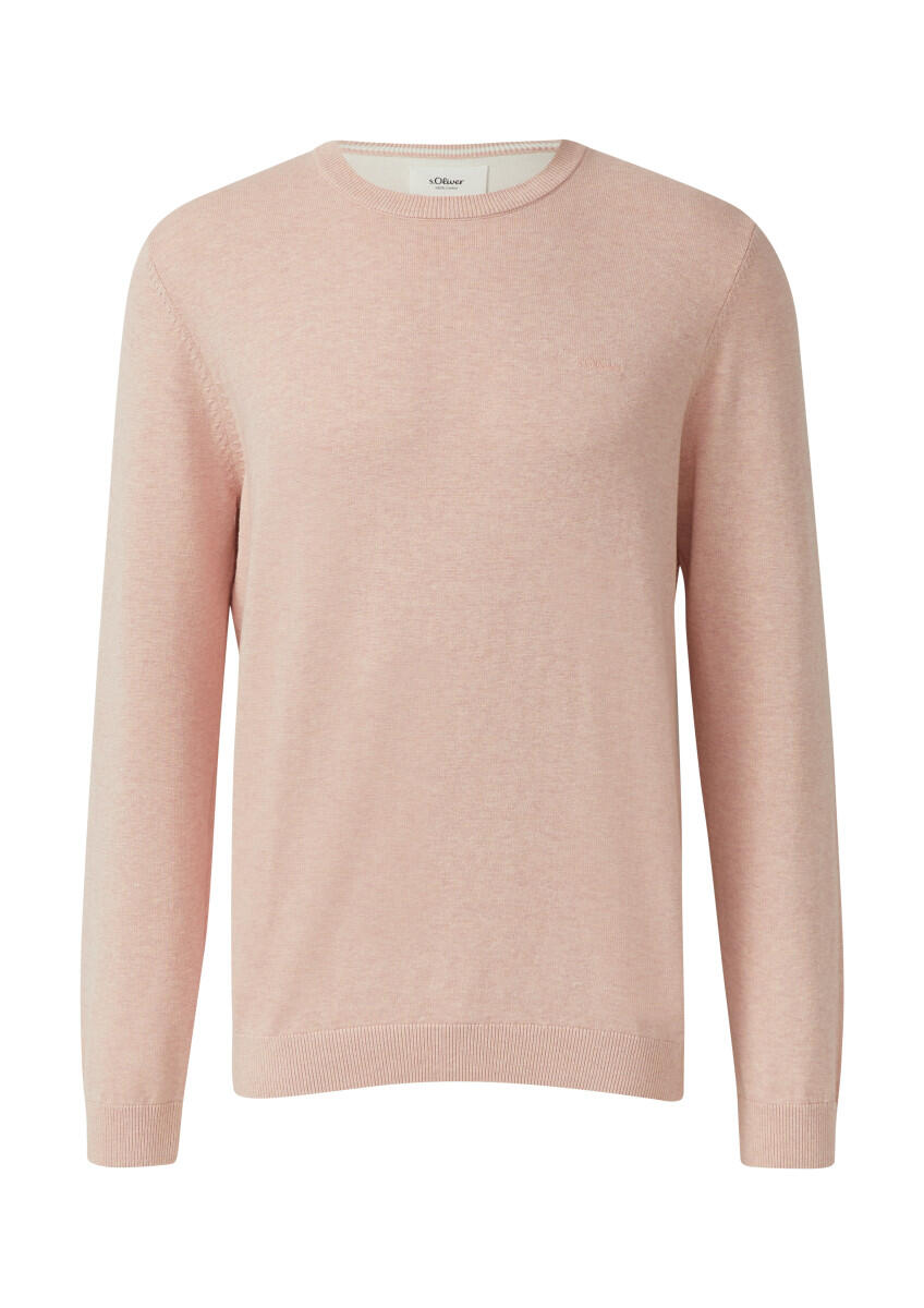 s.Oliver Red Label - Strickpullover mit Logo-Stickerei pink - Gr. - L von s.Oliver Red Label